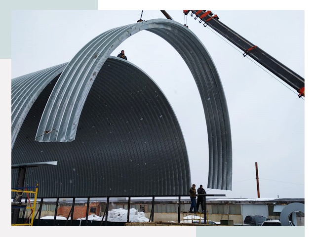 Полукруглые ангары в Комсомольске-на-Амуре